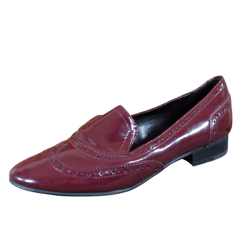 Ivanka Trump Women Wingtip Loafer Size 7 Professional Office Burgundy Patent